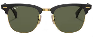 D32 RAY-BAN CLUBMASTER ALUMINUM RB3507 136/N5 51 BLACK ON ARISTA / G-15 GREEN POLARIZED