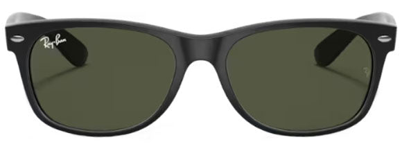 E58 RAY-BAN NEW WAYFARER RB2132F 622 58 RUBBER BLACK / G-15 GREEN