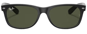 E58 RAY-BAN NEW WAYFARER RB2132F 622 58 RUBBER BLACK / G-15 GREEN