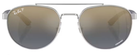RB373 RAY-BAN RB3736CH 003/J0 56 SILVER  / BLUE & GOLD POLARIZED