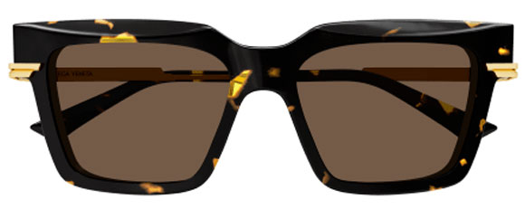 BV13 BOTTEGA VENETA BV1242S-002 53 HAVANA GOLD  /  BROWN