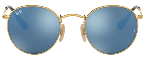 D250 RAY-BAN ROUND METAL  RB3447N 001/9O 50 ARISTA  / LIGHT BLUE FLASH
