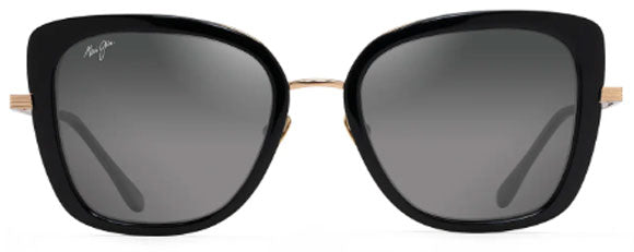 MJ499 MAUI JIM VIOLET LAKE GS843-02 53 BLACK WITH GOLD NEUTRAL GREY