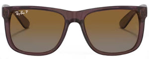 C113 RAY-BAN JUSTIN RB4165 6597T5 55 TRANSPARENT DARK BROWN / BROWN POLARIZED