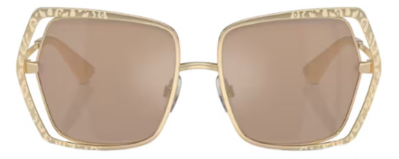 DG38 DOLCE & GABBANA DG2306 488/5A 55 PALE GOLD  / LIGHT BROWN MIRRORED FLASH GOLD