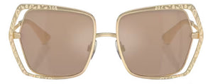 DG38 DOLCE & GABBANA DG2306 488/5A 55 PALE GOLD  / LIGHT BROWN MIRRORED FLASH GOLD