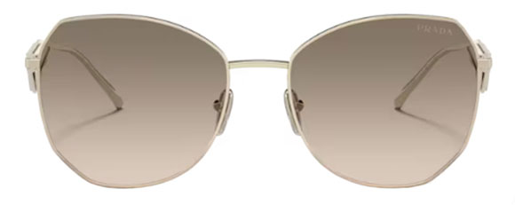 PR166 PRADA PR 57YS ZVN3D0 57 PALE GOLD / LIGHT BROWN 