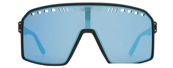 VZ147 VON ZIPPER SUPER RAD AZYEY00132-PLC BLACK SATIN / BLUE FLASH POLARIZED