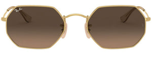 E21 RAY-BAN OCTAGONAL RB3556N 912443 53 ARISTA / BROWN GRADIENT GRAY
