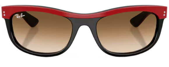 RB694 RAY-BAN BALORAMA RB2489 955/51 62 RED ON BLACK / CLEAR GRADIENT BROWN