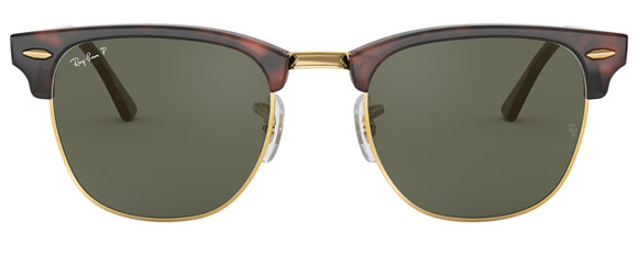 B11F RAY-BAN CLUBMASTER RB3016 990/58 49 RED HAVANA  / G-15 GREEN