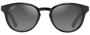 MJM115 MAUI JIM HIEHIE GS636-14 SHINY BLACK WITH TRANS LIGHT GREY / NEUTRAL GREY