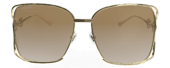 G111B GUCCI GG1020S 004 61 GOLD / BROWN GRADIENT