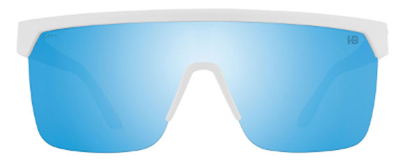 SY047 SPY FLYNN 5050 6700000000183 134 MATTE WHITE  HAPPY BOOST BRONZE WITH ICE BLUE SPECTRA MIRRORED POLARIZED