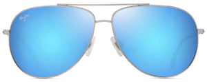 MJM185 MAUI JIM HAU'OLI XL B674-17B SHINY SILVER BLUE & GREEN / BLUE HAWAII