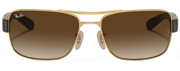 H5 RAY-BAN RB3522 001/13 64 ARISTA GOLD / BROWN GRADIENT DARK BROWN
