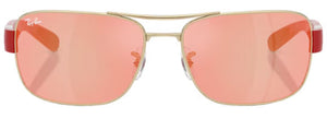 RB599 RAY-BAN RB3763M F1216Q 64 SILVER / BROWN MIRROR RED YELLOW