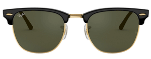 RB158 RAY-BAN CLUBMASTER RB3016 W0365 49 BLACK ON ARISTA  G-15 GREEN