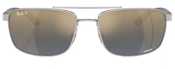 RB376 RAY-BAN RB3737CH 003/J0 60 SILVER  / BLUE & GOLD POLARIZED