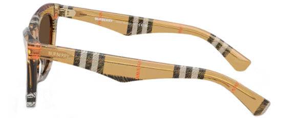 BB042 BURBERRY BE4435 414673 53 CHECK SAND / DARK BROWN