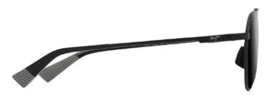 MJM126 MAUI JIM WAIWAI 634-02 MATTE BLACK WITH GREY / NEUTRAL GREY