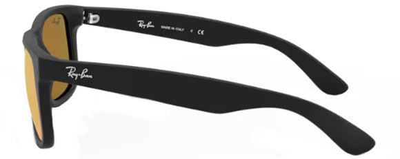 Z75 RAY-BAN JUSTIN RB4165 622/6Q 55 RUBBER BLACK / RED MIRROR