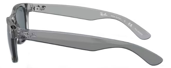A25 RAY-BAN NEW WAYFARER RB2132 64503R 58 TRANSPARENT GRAY / DARK BLUE POLARIZED
