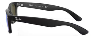 D44 RAY-BAN NEW WAYFARER RB2132 622/17 52 RUBBER BLACK / GRAY MIRRORED BLUE
