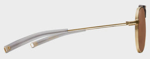 DL16 DITA DLS401-60-01 52 MATTE CRYSTAL BROWN -WHITE GOLD / LAND  LENS BROWN POLARIZED