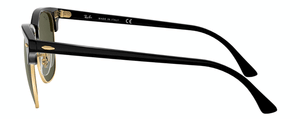 F9 RAY-BAN CLUBMASTER RB3016 W0365 51 BLACK ON ARISTA / G-15 GREEN