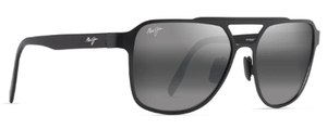 MJM003 MAUI JIM 2ND REEF 607-02 59 SATIN BLACK  NEUTRAL GREY