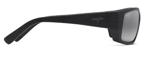 MJ36 MAUI JIM WASSUP 123-02W 60.5 MATTE BLACK WOODGRAIN / NEUTRAL GREY