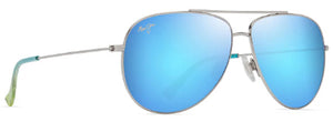 MJM185 MAUI JIM HAU'OLI XL B674-17B SHINY SILVER BLUE & GREEN / BLUE HAWAII