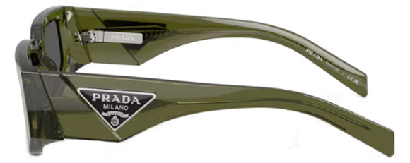 PR176 PRADA PR 09ZS 25A40L 54 TRANSPARENT MILITARY GREEN / DARK GREY