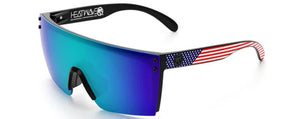 HW103 HEAT WAVE LAZER FACE Z87 E_LZR_Z87USA_09P BLACK WITH USA STARS AND STRIPES ARMS  / GALAXY BLUE  POLARIZED