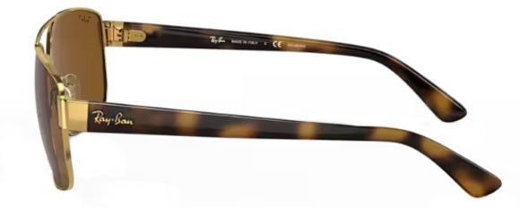 F203 RAY-BAN RB3663 001/57 60 GOLD / BROWN POLARIZED