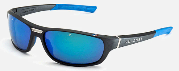 V252 VUARNET RACING REGULAR VL191800081626 55 METTALLIC BLACK / GREY POLAR BLUE FLASH POLARIZED