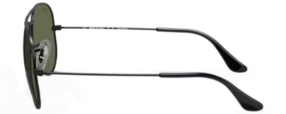 H60 RAY-BAN AVIATOR LARGE METAL RB3025 002/58 62 BLACK / G-15 GREEN POLARIZED