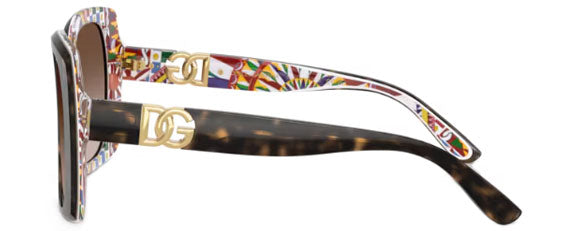 DG76 DOLCE & GABBANA DG4475 321713 56 HAVANA ON WHITE BARROW / BROWN GRADIENT