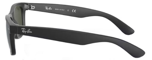 E58 RAY-BAN NEW WAYFARER RB2132F 622 58 RUBBER BLACK / G-15 GREEN