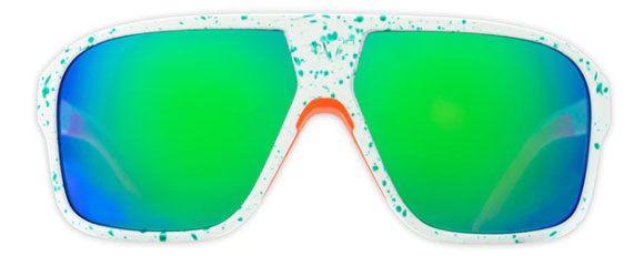 PIT049 PIT VIPER THE FLIGHT OPTICS SOUTH BEACH  WHITE ORANGE WITH GREEN SPOT / BLUE GREEN