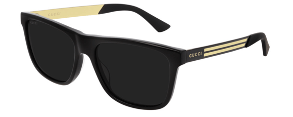 G182 GUCCI GG0687S 002 57 BLACK - BLACK - GREY POLARIZED