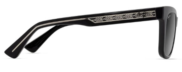 MJM193 MAUI JIM HIWAHIWA GS689-02 SHINY BLACK WITH GREY & BLACK / NEUTRAL GRAY