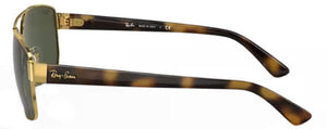 Z96 RAY-BAN RB3663 001/31 60 GOLD / GREEN