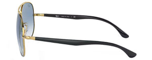 RB578 RAY-BAN RB3675 90003F 58 BLACK ON GOLD / LIGHT BLUE