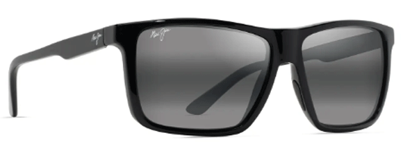 MJM087 MAUI JIM MAMALU BAY 610-02 59.5 GLOSS BLACK  / NEUTRAL GREY
