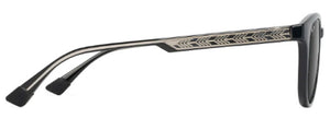 MJM115 MAUI JIM HIEHIE GS636-14 SHINY BLACK WITH TRANS LIGHT GREY / NEUTRAL GREY