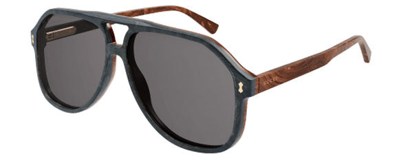 G213 GUCCI GG1042S-003 60 BLUE - BROWN  / GREY