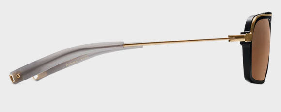 DL18 DITA DLS404-56-01 56 MATTE BLACK WHITE GOLD / LAND LENS BROWN POLARIZED