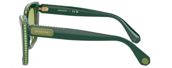 SW009 SWAROVSKI SK6013 101730 54  DARK GREEN / LIGHT GREEN FLASH SILVER